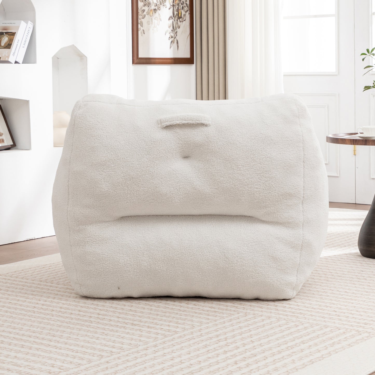 Giant White Teddy Bean Bag Sofa Chair for Ultimate Comfort and Media Viewing