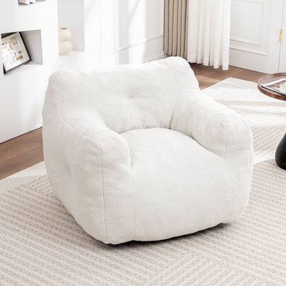 Giant White Teddy Bean Bag Sofa Chair for Ultimate Comfort and Media Viewing