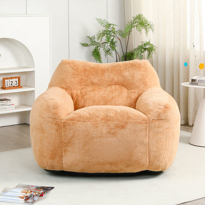 Giant Brown Faux Fur Bean Bag Sofa Chair for Ultimate Comfort and Media