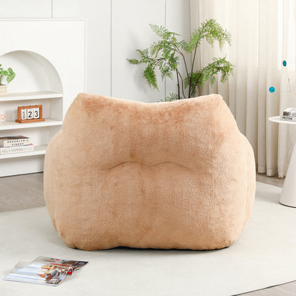 Giant Brown Faux Fur Bean Bag Sofa Chair for Ultimate Comfort and Media