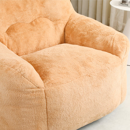 Giant Brown Faux Fur Bean Bag Sofa Chair for Ultimate Comfort and Media