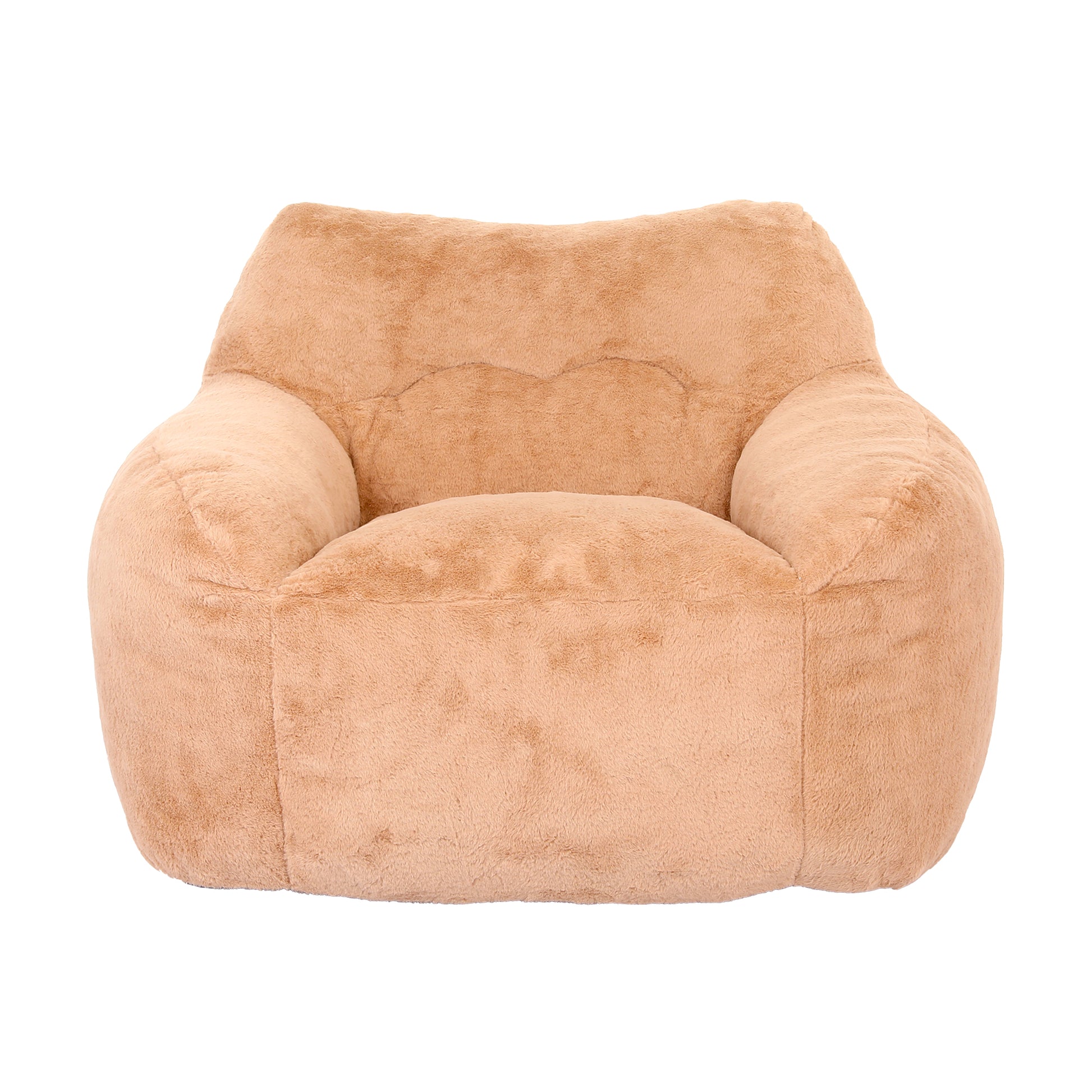 Giant Brown Faux Fur Bean Bag Sofa Chair for Ultimate Comfort and Media