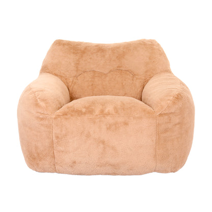Giant Brown Faux Fur Bean Bag Sofa Chair for Ultimate Comfort and Media