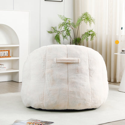 Giant White Faux Fur Bean Bag Chair - Large Sofa for Adults & Kids