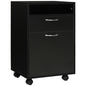 Mobile Storage Cabinet Organizer with Drawer and Cabinet, Printer Stand with Castors, Black