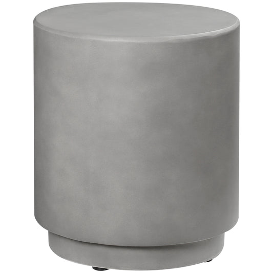 Gray Concrete Side Table - 14.5" Accent Table for Living Room