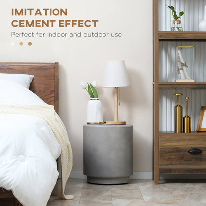 Gray Concrete Side Table - 14.5" Accent Table for Living Room