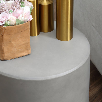 Gray Concrete Side Table - 14.5" Accent Table for Living Room