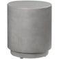 Round Side Table, Lightweight Accent Table with Concrete Finish, Nightstand with 4 Adjustable Feet for Indoor, Outdoor, Light Grey
