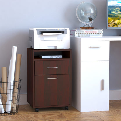 Brown Mobile Storage Cabinet - Desk Organizer