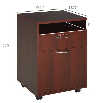 Brown Mobile Storage Cabinet - Desk Organizer