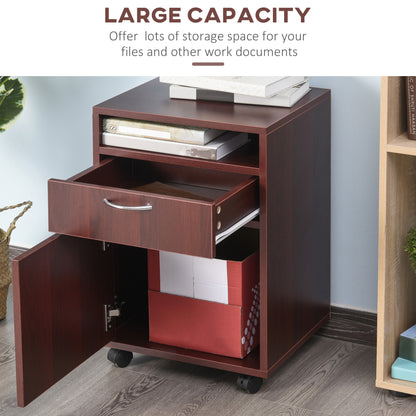Brown Mobile Storage Cabinet - Desk Organizer