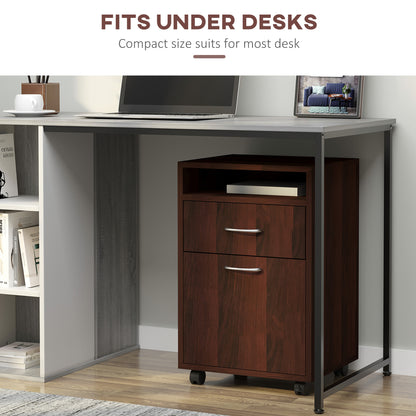 Brown Mobile Storage Cabinet - Desk Organizer