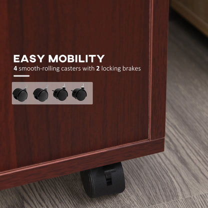 Brown Mobile Storage Cabinet - Desk Organizer