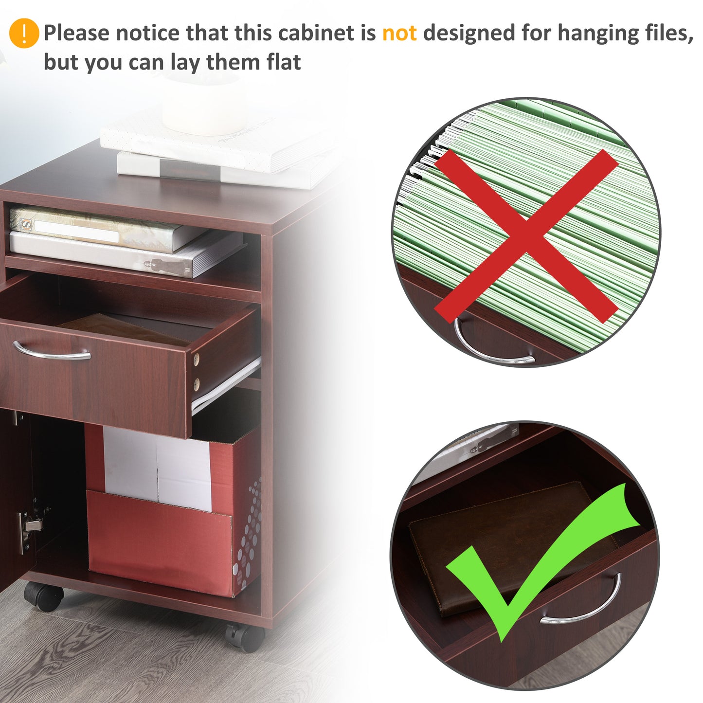 Brown Mobile Storage Cabinet - Desk Organizer