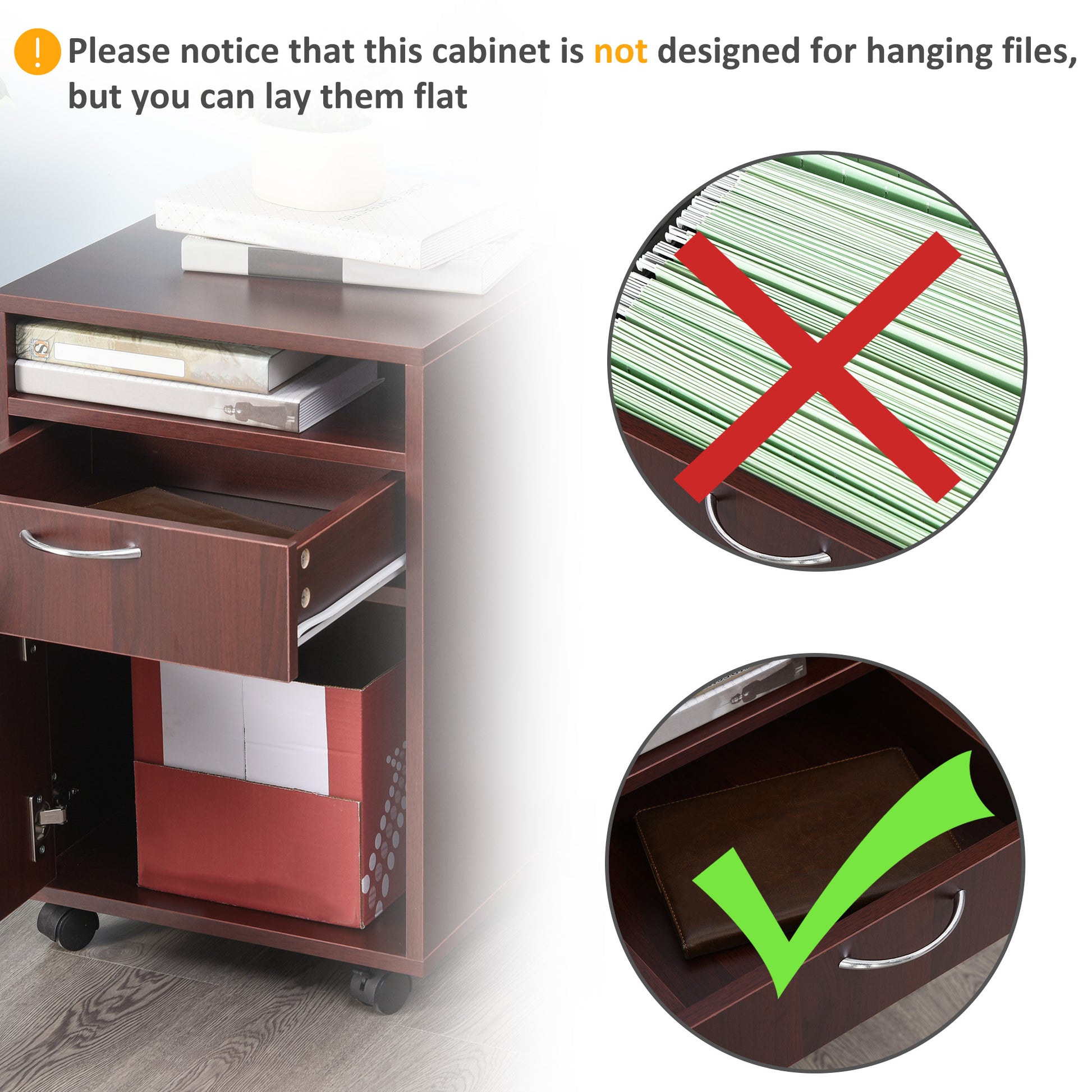 Brown Mobile Storage Cabinet - Desk Organizer