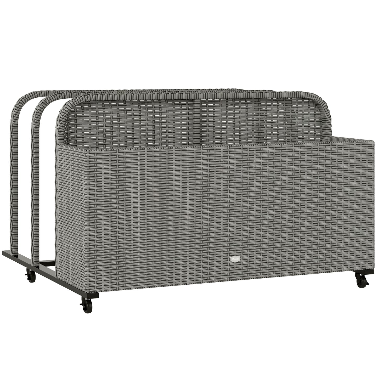 Grey Steel Pool Float Organizer with Wheels