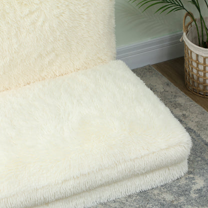 Plush White Bean Bag Chair - Relaxing Floor Sofa