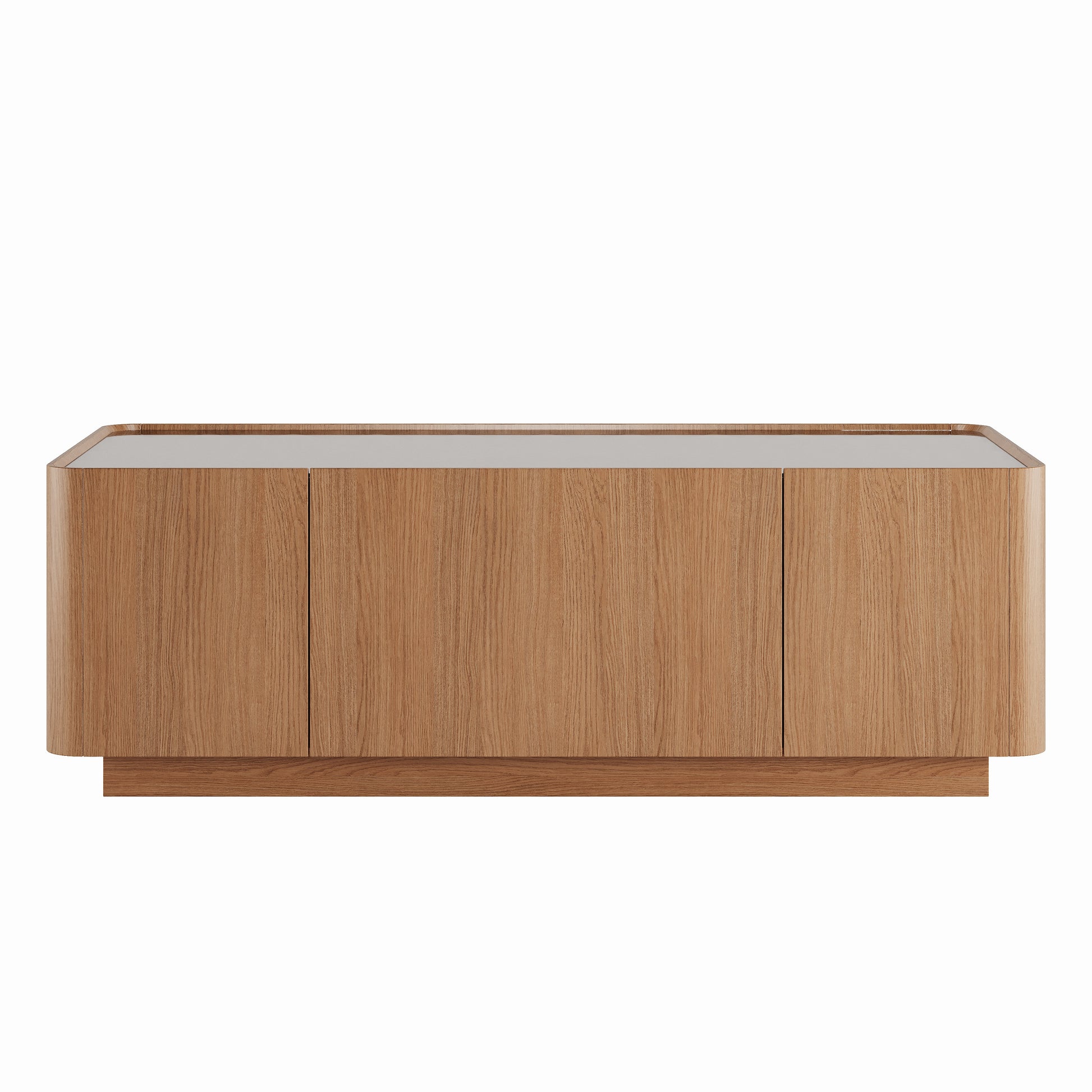 Natural Walnut Glass Coffee Table with Hidden Storage Drawers for Living Room