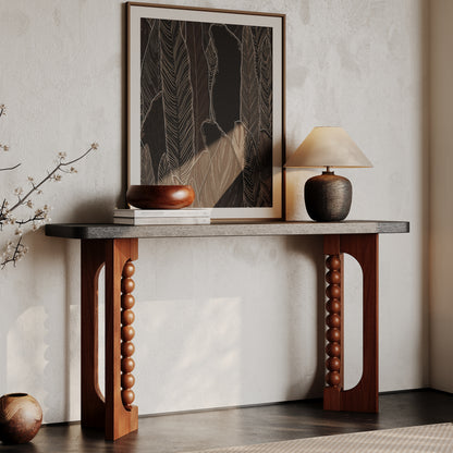 Black & Brown Console Table - Farmhouse Style