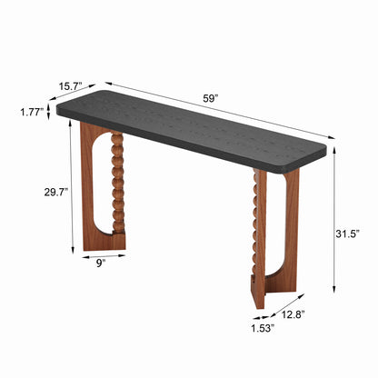 Black & Brown Console Table - Farmhouse Style
