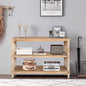 Rustic 3 - Tier Console Table with Gothic - Inspired Details, 47.24" Long Wooden Entryway Table for Living Room and Hallway