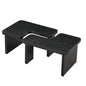 L-Shaped Coffee Table - Black MDF Desk Mount for Living Room