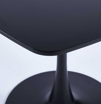 31.5" Matte Black MDF Dining Table - Kitchen Table