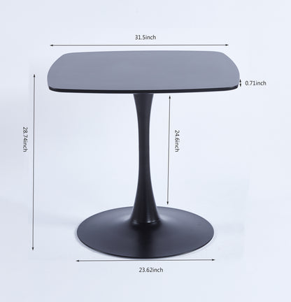 31.5" Matte Black MDF Dining Table - Kitchen Table