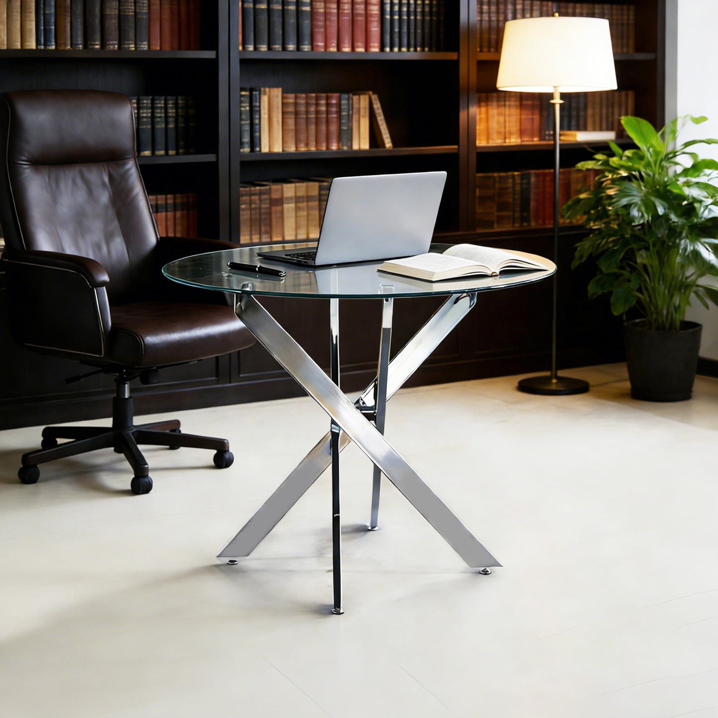 Chrome Glass Dining Table - Modern Kitchen Table
