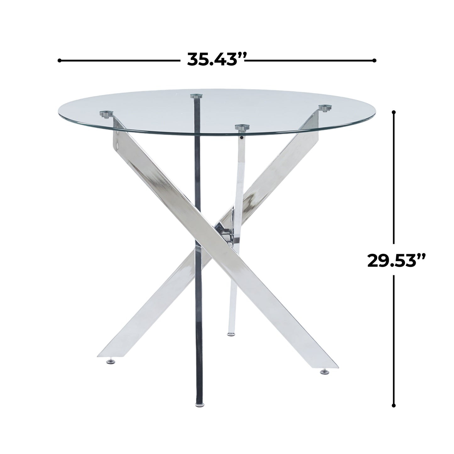Chrome Glass Dining Table - Modern Kitchen Table