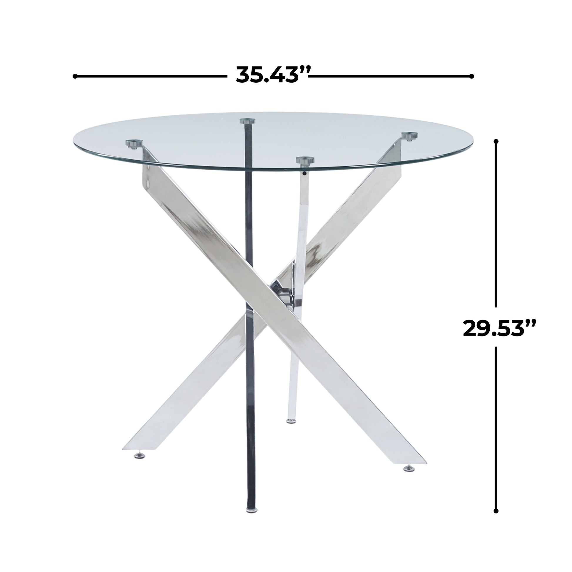 Chrome Glass Dining Table - Modern Kitchen Table