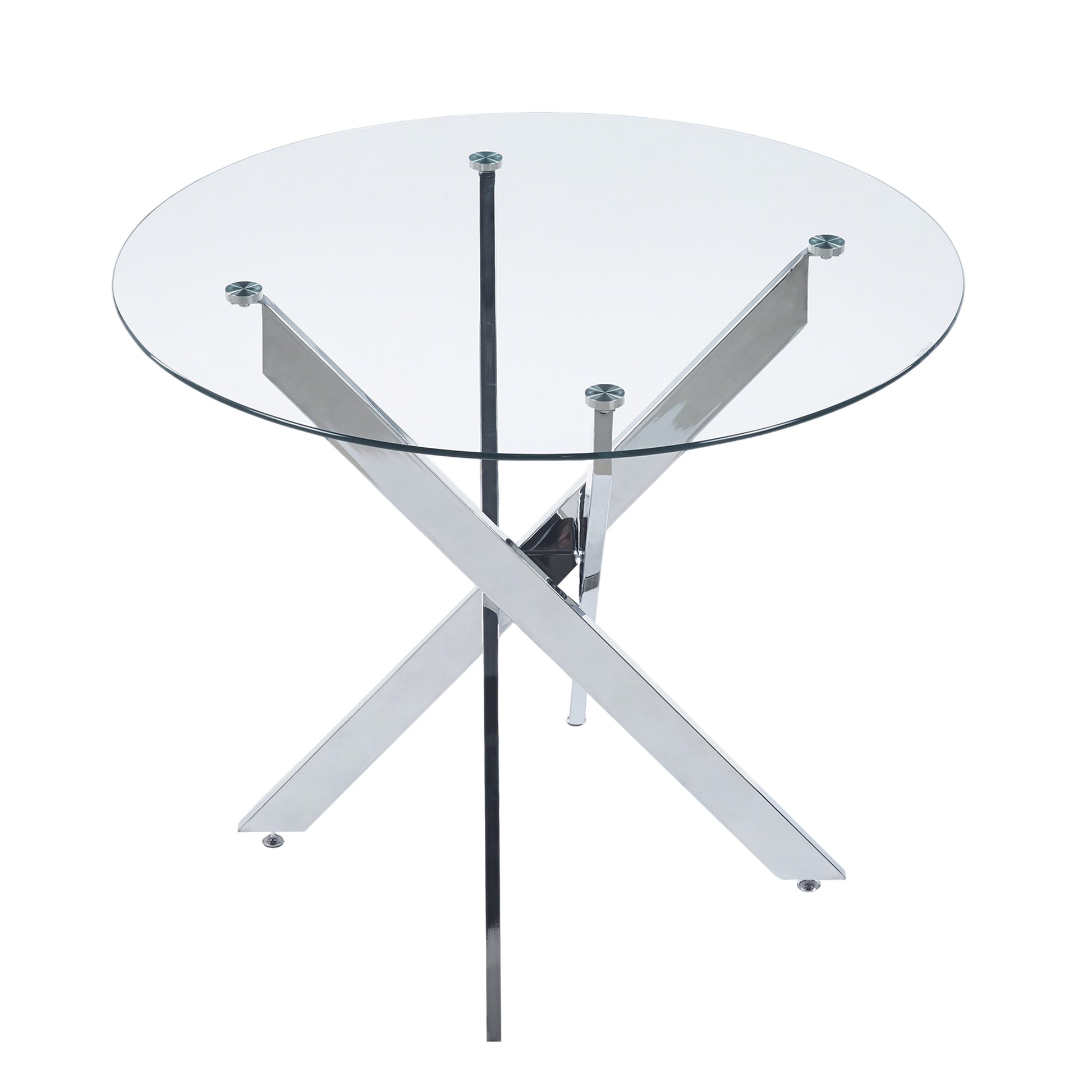 Chrome Glass Dining Table - Modern Kitchen Table
