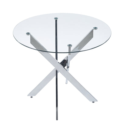 Chrome Glass Dining Table - Modern Kitchen Table