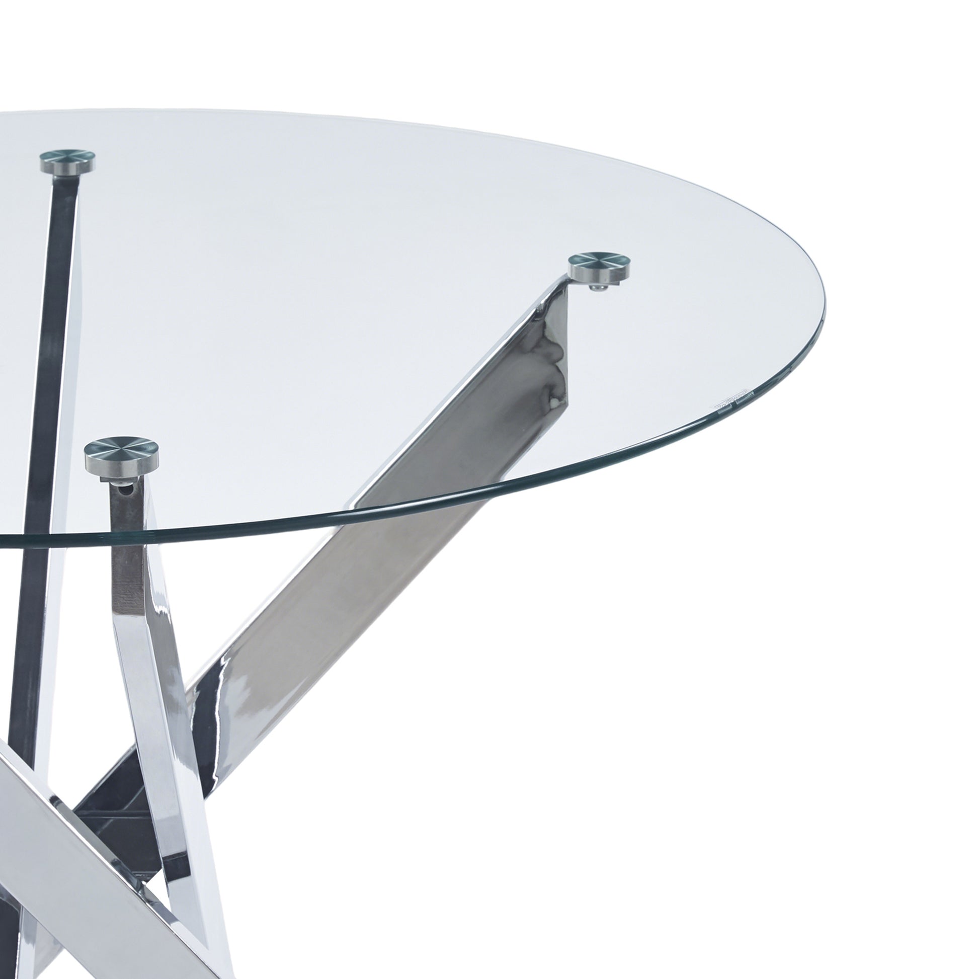 Chrome Glass Dining Table - Modern Kitchen Table