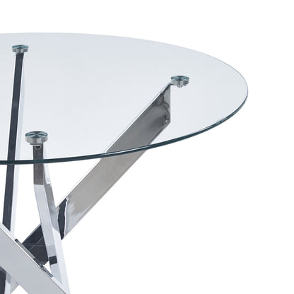 Chrome Glass Dining Table - Modern Kitchen Table
