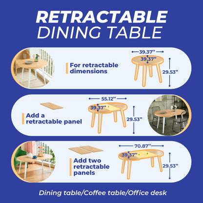 Extendable Dining Table - 100/140/180cm Oak MDF