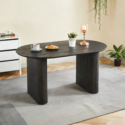 Black MDF Extendable Dining Table - Office Desk