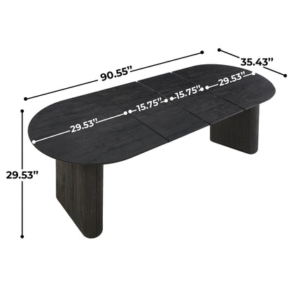 Black MDF Extendable Dining Table - Office Desk