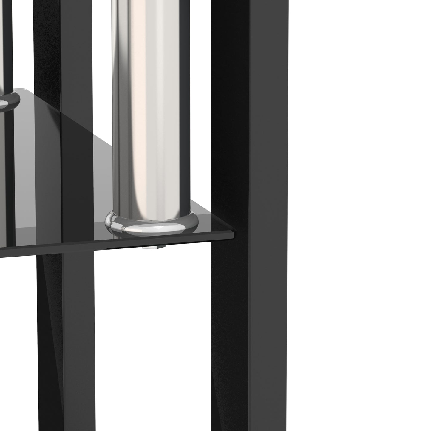 Set of 2 Modern Black Tempered Glass Tables - Coffee & Tea