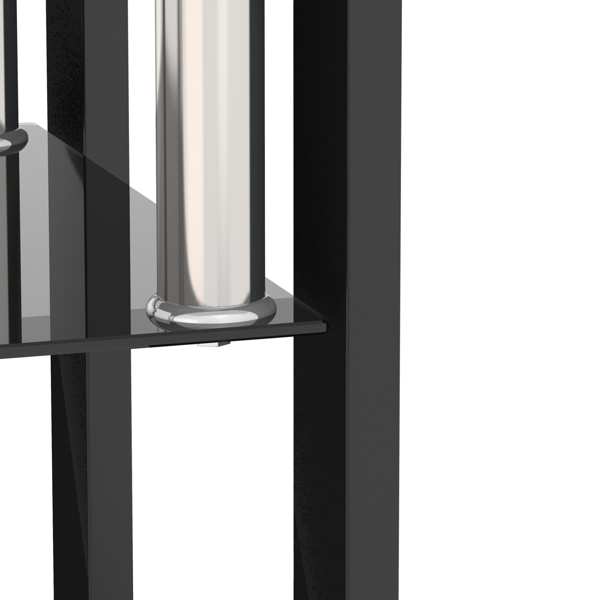 Set of 2 Modern Black Tempered Glass Tables - Coffee & Tea