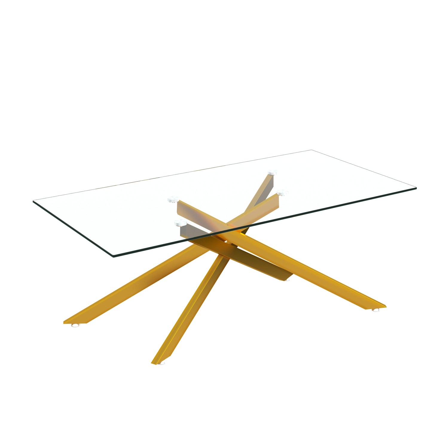 Golden Tempered Glass Coffee Table - 47.2" Rectangular