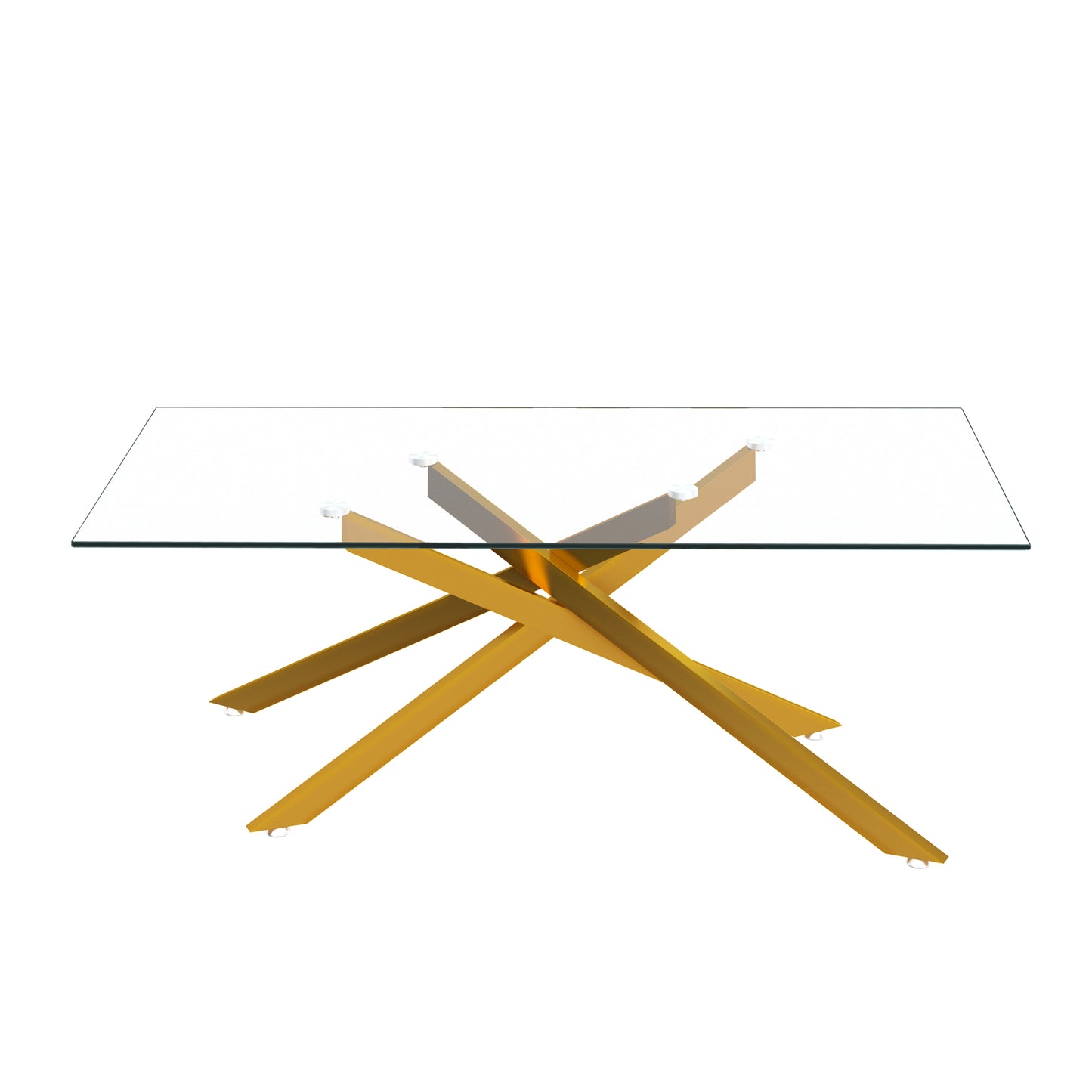 Golden Tempered Glass Coffee Table - 47.2" Rectangular