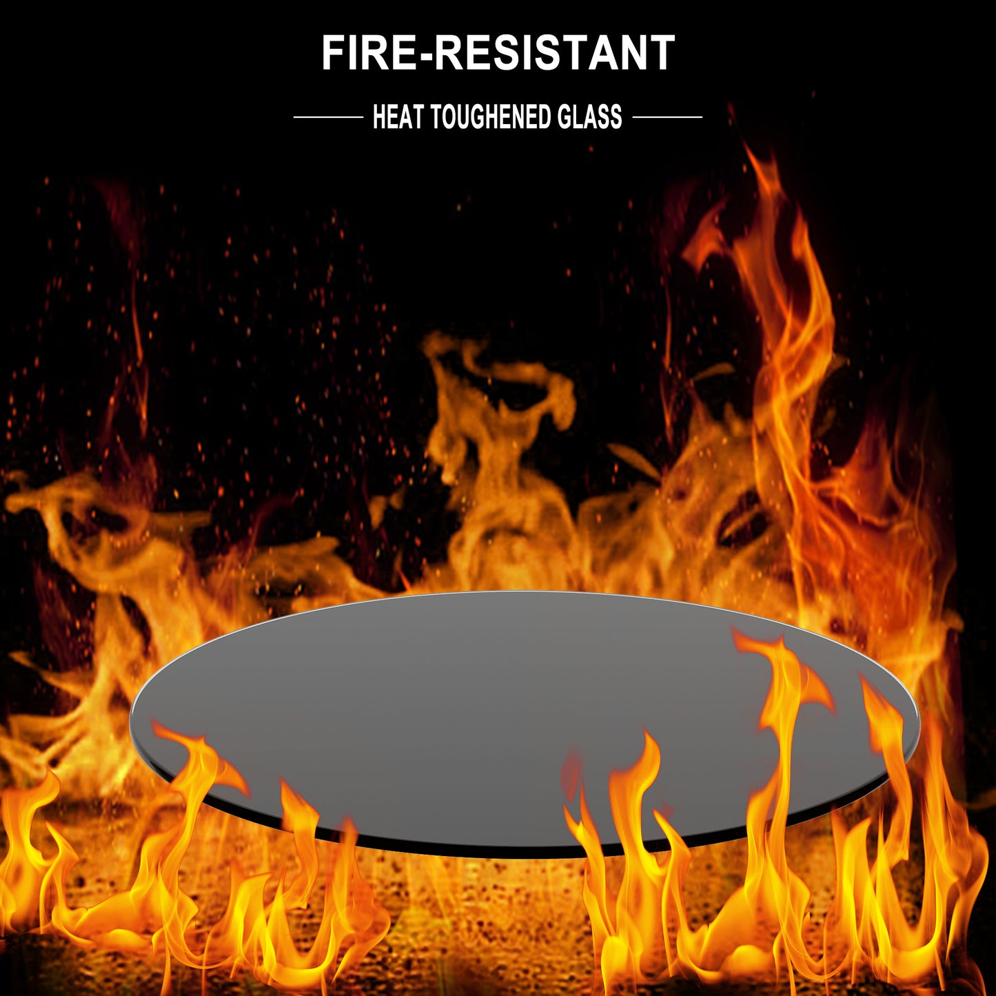 20 Inch Round Tempered Glass Table Black for Dining or Coffee Tables