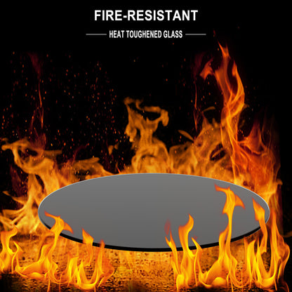 20 Inch Round Tempered Glass Table Black for Dining or Coffee Tables