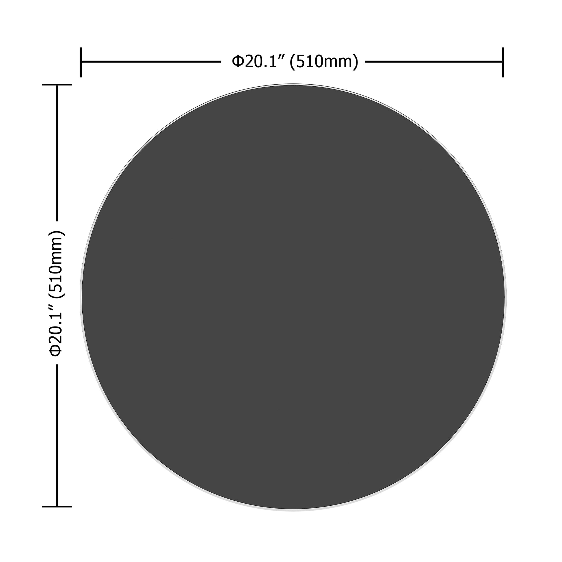 20 Inch Round Tempered Glass Table Black for Dining or Coffee Tables