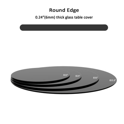 20 Inch Round Tempered Glass Table Black for Dining or Coffee Tables