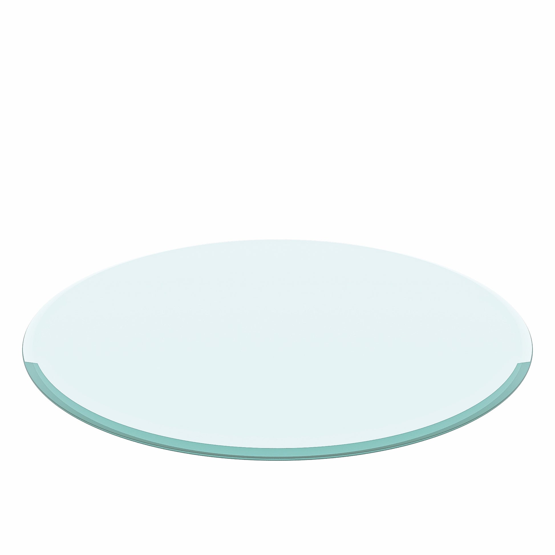 24" Round Tempered Glass Table Top Clear Glass 2/5 Inch Thick Beveled Polished Edge (Old Sku:W126560355)
