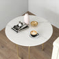 32"Inch Round Tempered Glass Table Top with marble design,DIY Replacement&Cover Desktop,White Dining Tabletop,Coffee Tabletop,Patio Tabletop,Suitable for Indoor & Outdoor