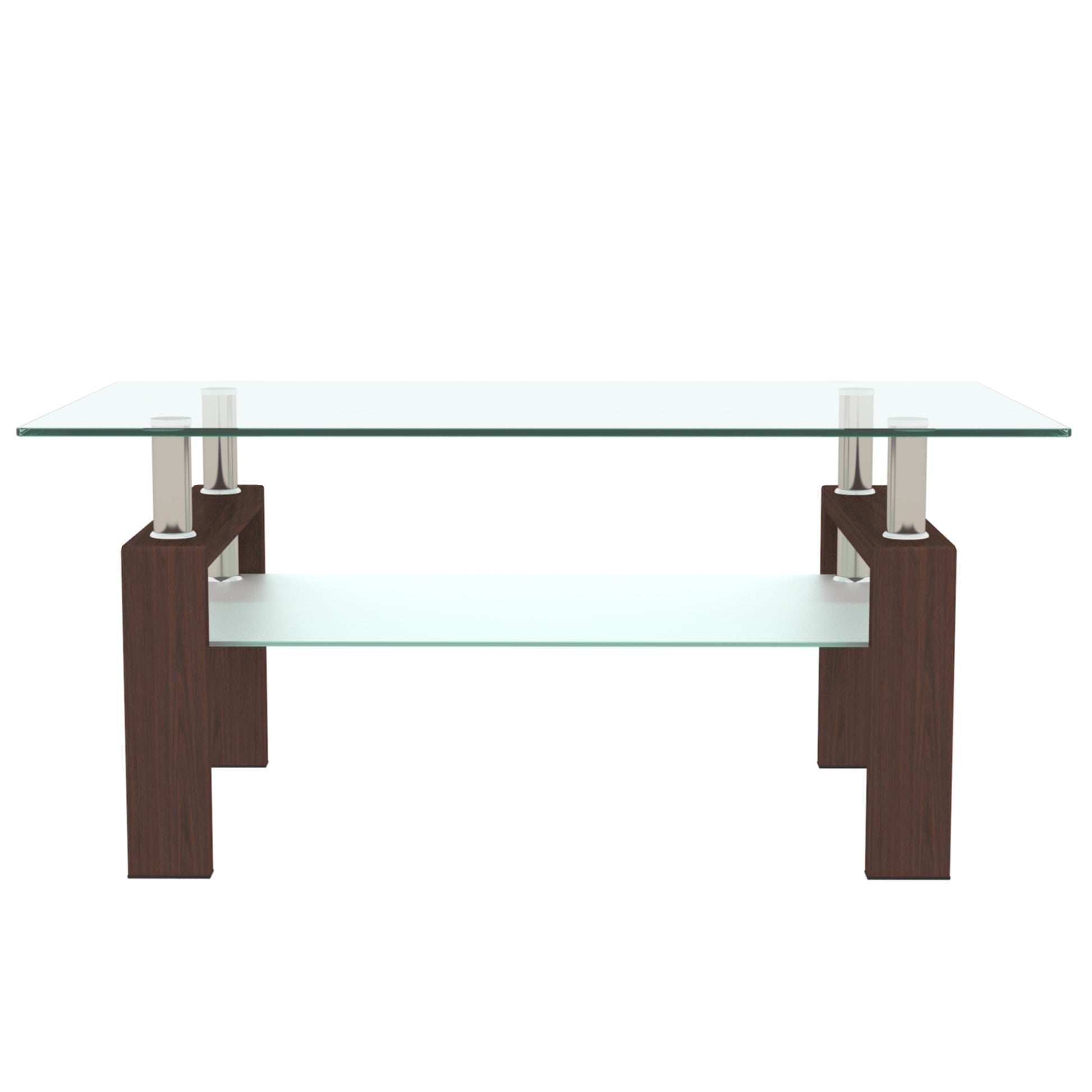 Rectangle Glass Coffee Table - Storage & Modern Design